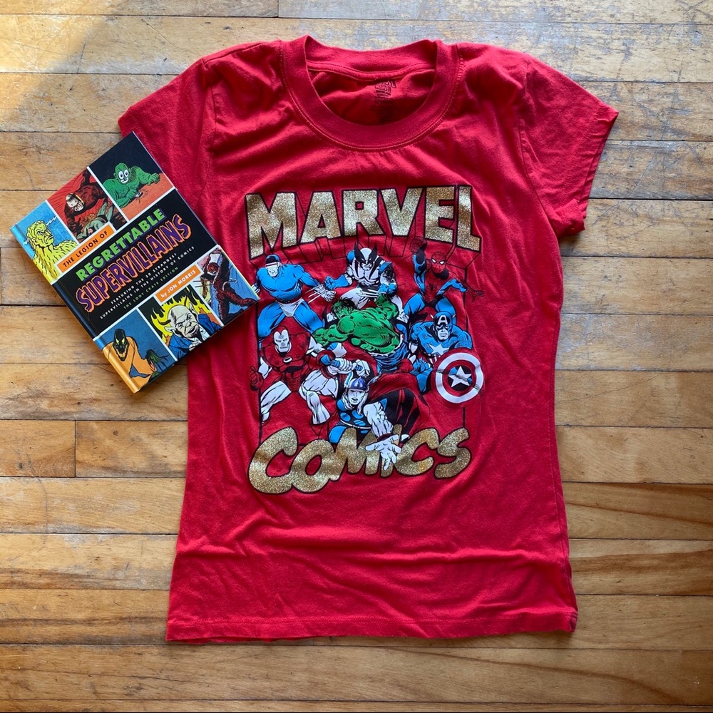 Marvel Comics fitted tee shirt, red